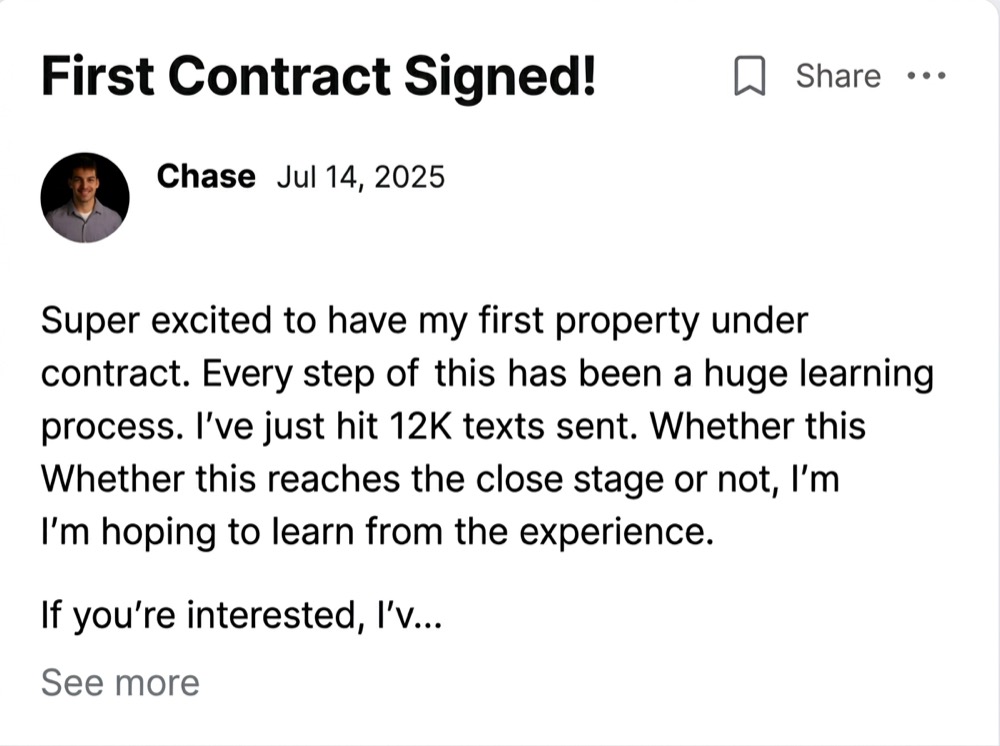 Chase: First contract signed