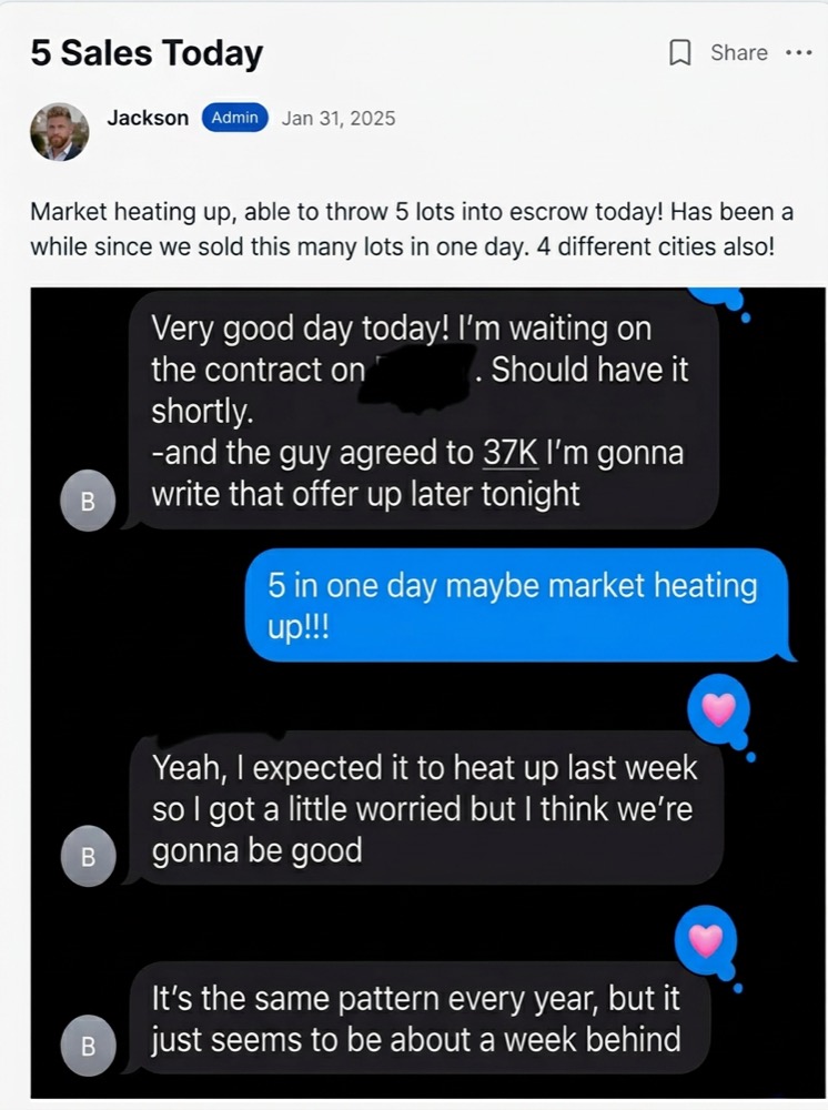 Jackson: 5 sales today