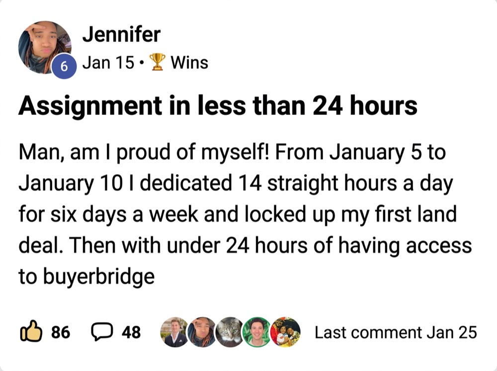 Jennifer: Assigned in under 24 hours