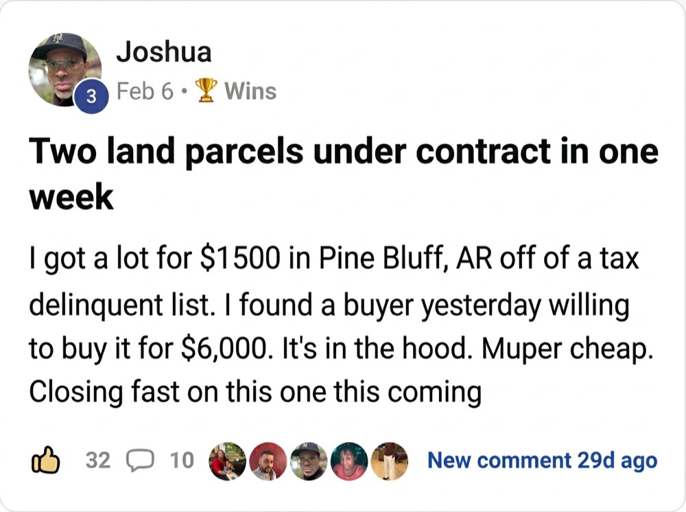 Joshua: Two parcels under contract in one week